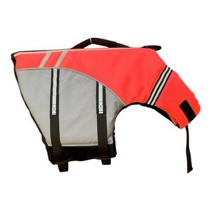 Victory L Neon Pink & Grey Dog  Sport Life Jacket w/ Reflective Stripes Like New